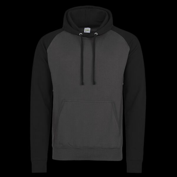 Adult Midweight Contrast Baseball Hooded Sweatshirt Thumbnail